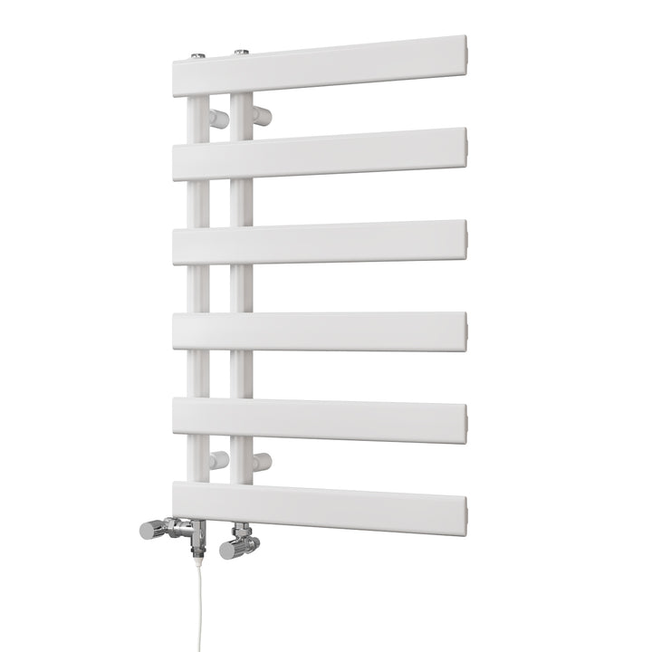 Agar - White Dual Fuel Towel Rail H748mm x W500mm Standard