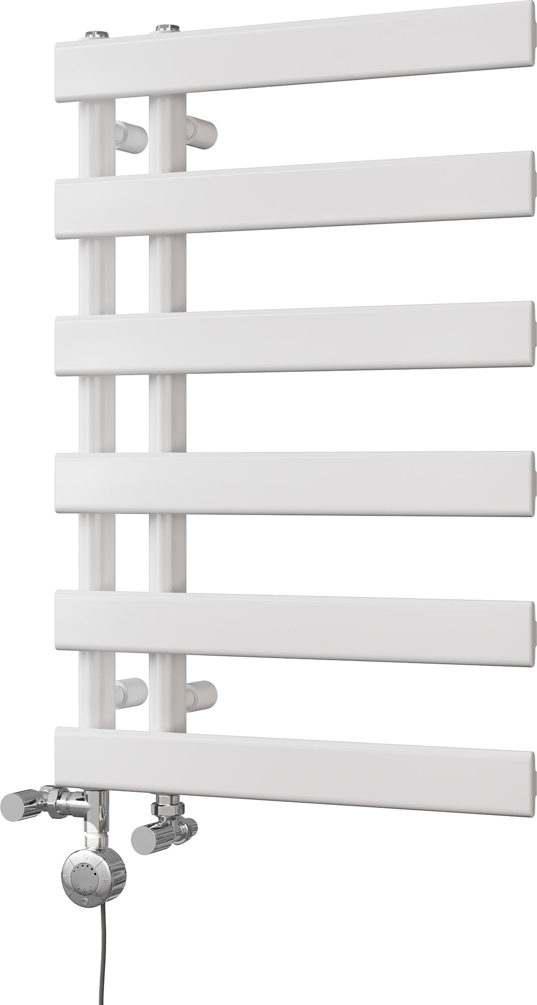 Agar - White Dual Fuel Towel Rail H748mm x W500mm Thermostatic