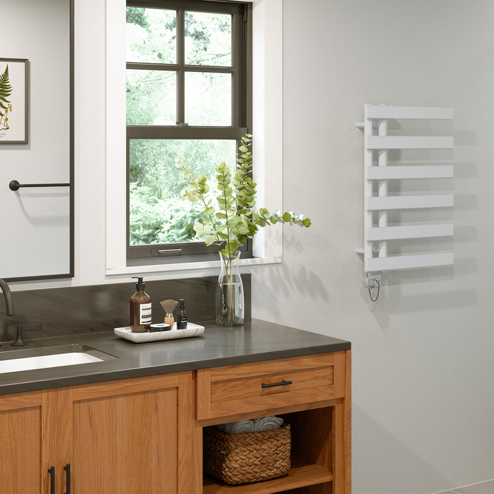 Agar - White Electric Towel Rail H748mm x W500mm 300w Thermostatic