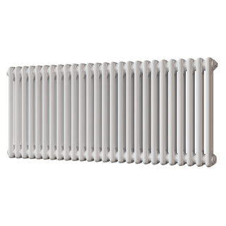 Alpha gloss white 2 column radiator, 500mm high x 1164mm wide