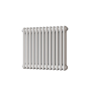 Alpha gloss white 2 column radiator, 500mm high x 592mm wide