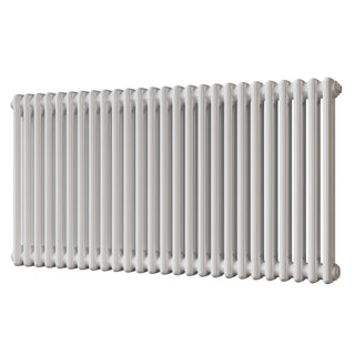 Alpha gloss white 2 column radiator, 600mm high x 1164mm wide