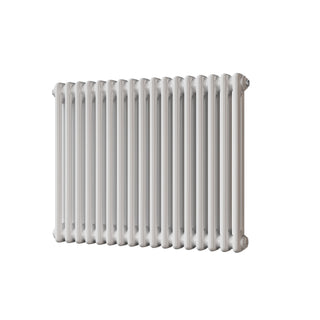 Alpha gloss white 2 column radiator, 600mm high x 768mm wide