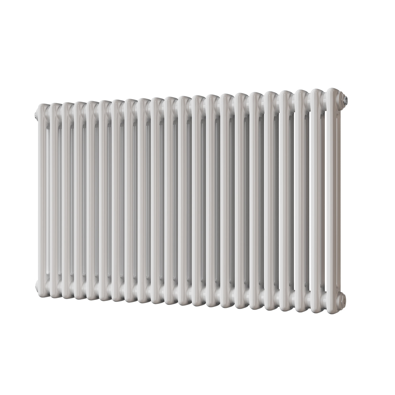 Alpha gloss white 2 column radiator, 600mm high x 988mm wide