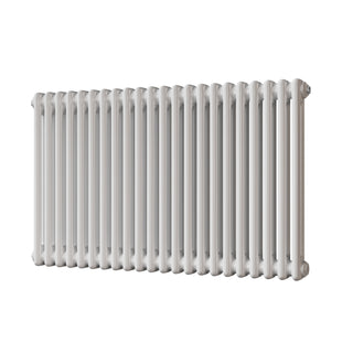 Alpha gloss white 2 column radiator, 600mm high x 988mm wide