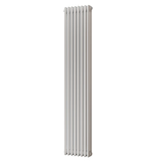 Alpha gloss white vertical 3 column radiator, 1800mm high x 376mm wide