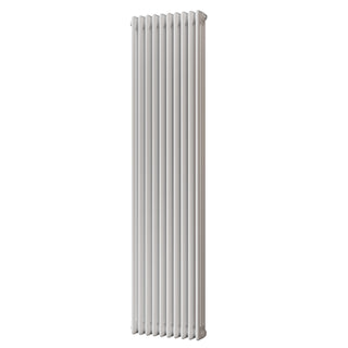 Alpha gloss white vertical 3 column radiator, 1800mm high x 465mm wide