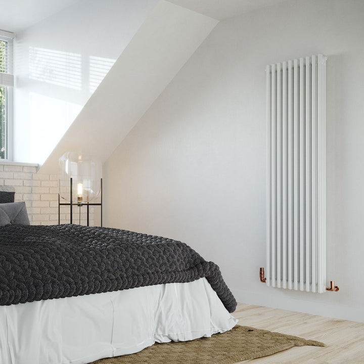 Alpha - White Vertical Column Radiator H1800mm x W465mm 3 Column - Feet Included