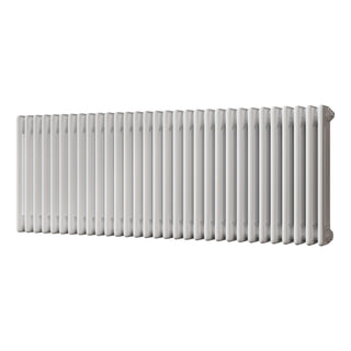 Alpha gloss white 3 column radiator, 500mm high x 1355mm wide