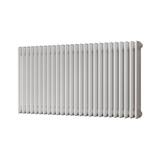 Alpha gloss white 3 column radiator, 600mm high x 1177mm wide