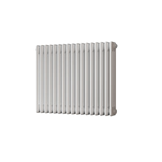 Alpha gloss white 3 column radiator, 600mm high x 777mm wide