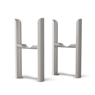 Alpha White gloss 3 column radiator, angled side view showing the panel profile and depth