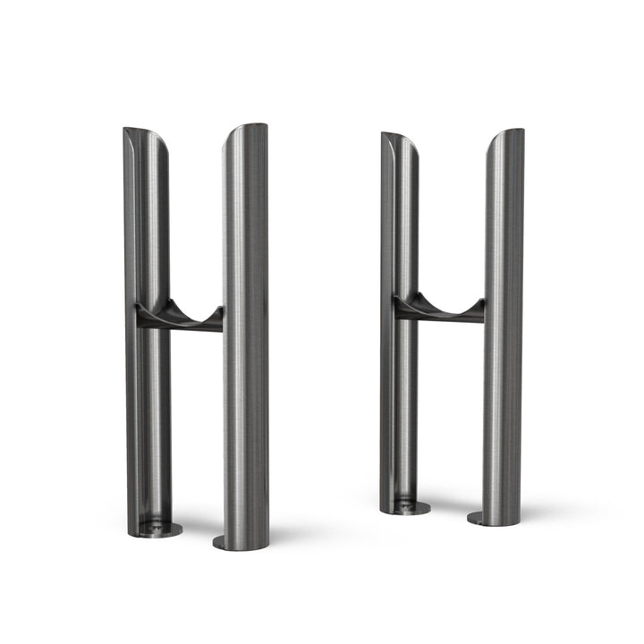 Alpha - Raw Metal Column Electric Radiator H600mm x W1164mm 2 Column 1200w Thermostatic WIFI - Feet Included