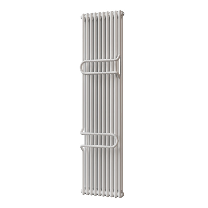 Alpha - White Vertical Towel Bar Column Radiator H1800mm x W460mm 2 Column - Feet Included