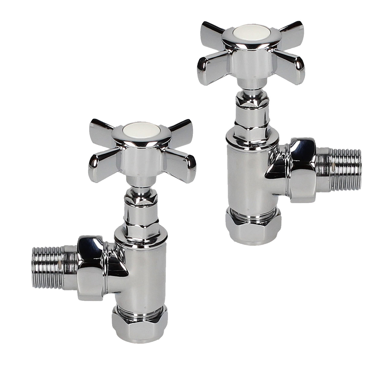 Cross Head - Chrome Radiator Valve Angled 15mm