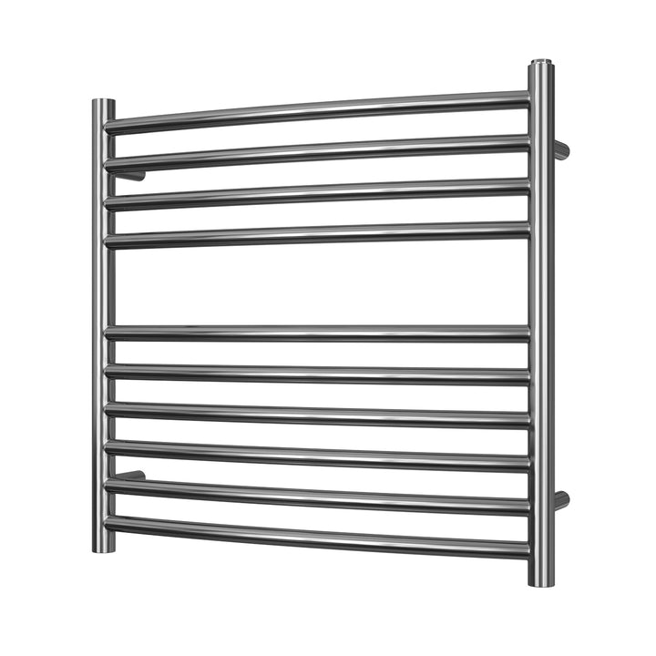 Aston - Stainless Steel Heated Towel Rail - H600mm x W600mm - Curved