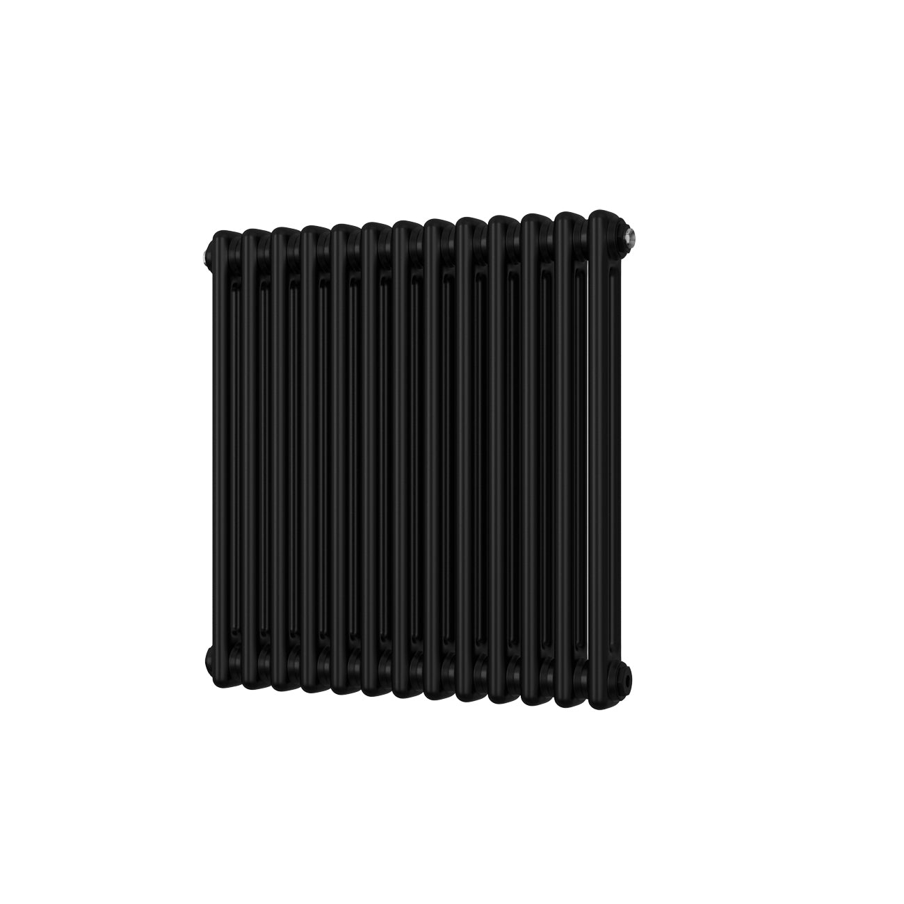 Alpha - Black Column Radiator H600mm x W592mm 2 Column - Feet Included