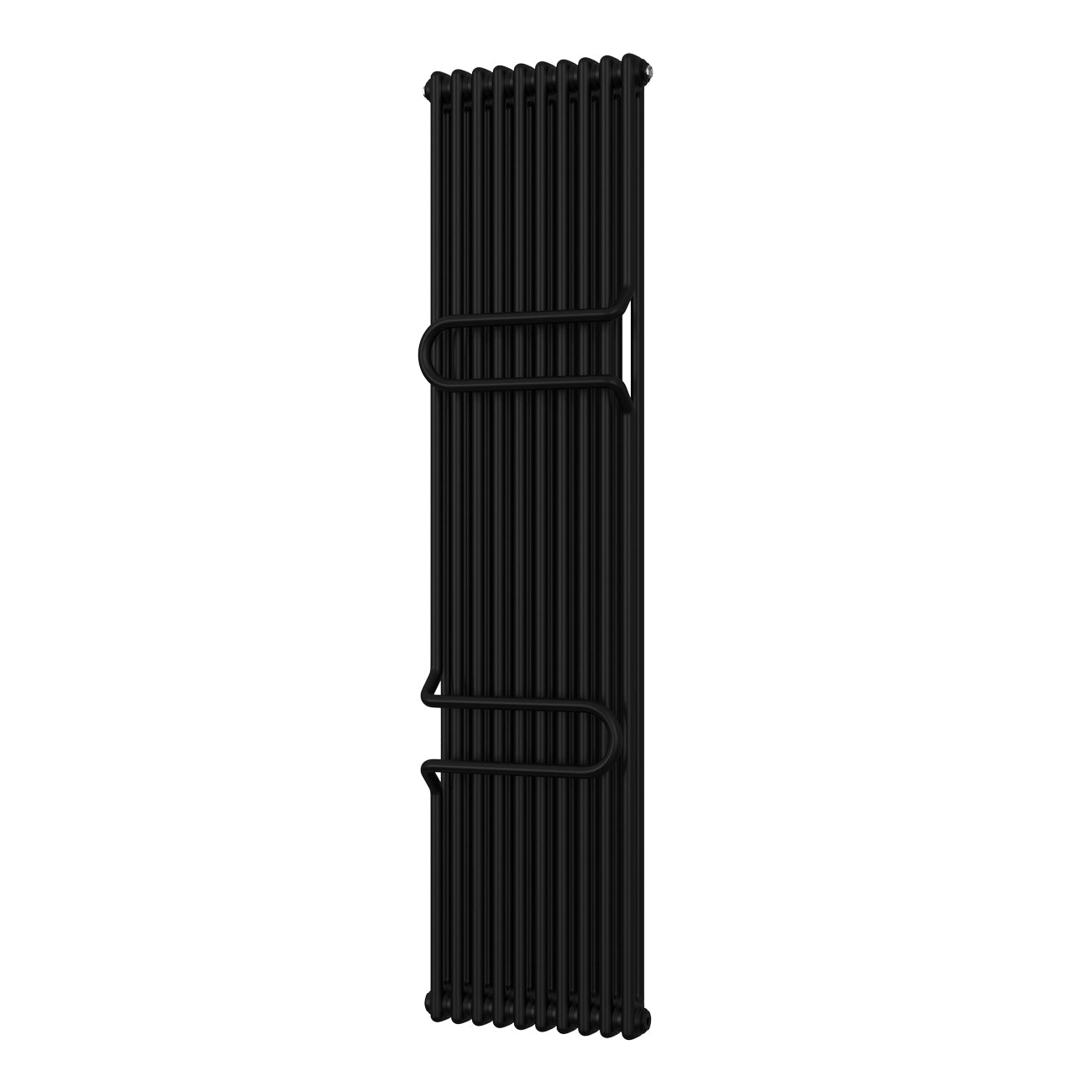 Alpha - Black Vertical Towel Bar Column Radiator H1800mm x W460mm 2 Column