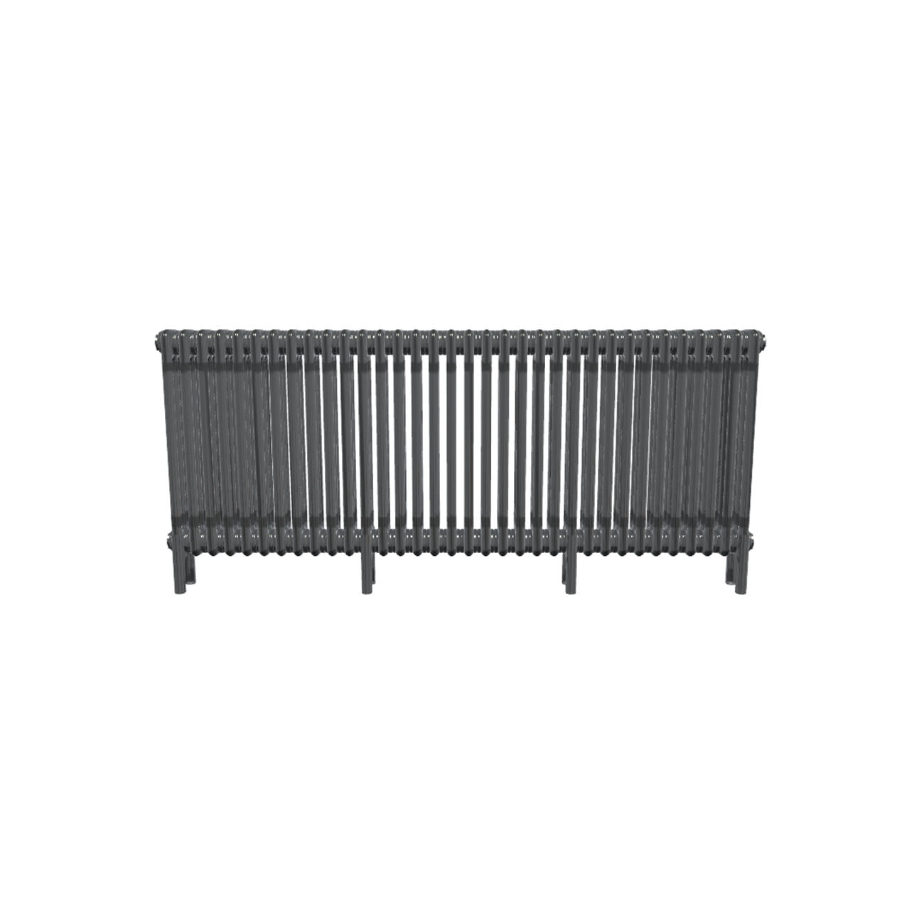 Bircham - Raw Metal Column Radiator H600mm x W1556mm 3 Column - Feet Included