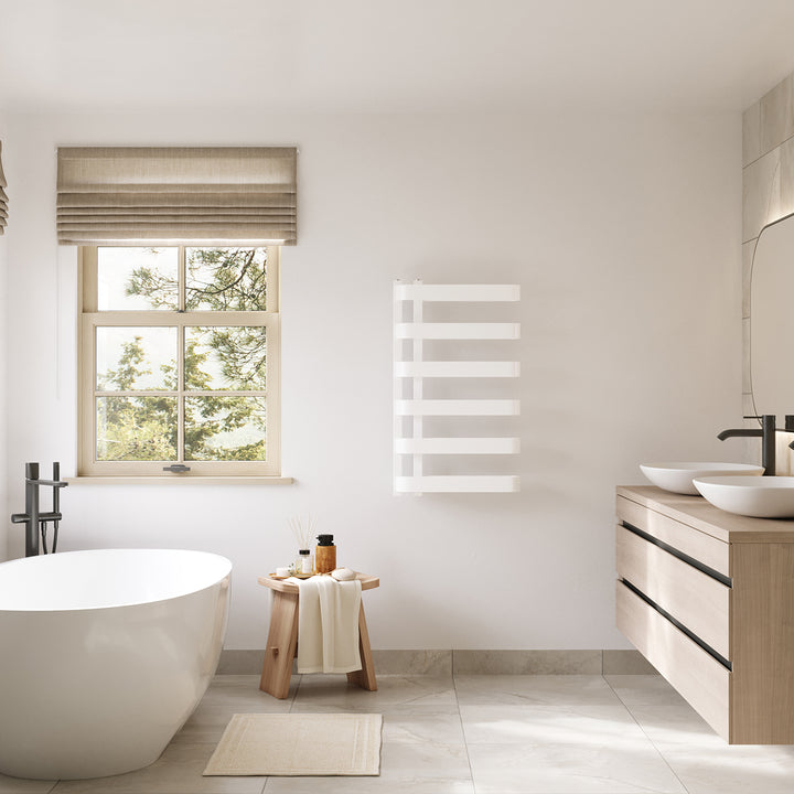 Brexton - White Side Bar Towel Radiator - H850mm x W500mm
