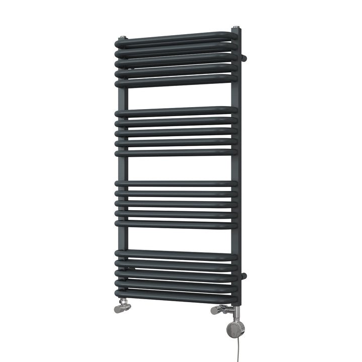 Crossmoor - Anthracite Dual Fuel Towel Rail H1000mm x W500mm Thermostatic