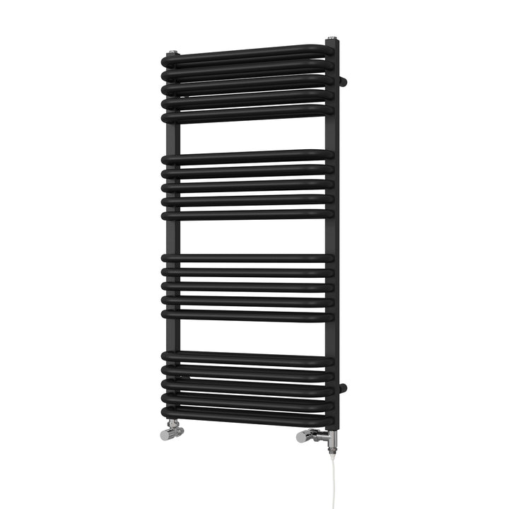 Crossmoor - Black Dual Fuel Towel Rail H1000mm x W500mm Standard