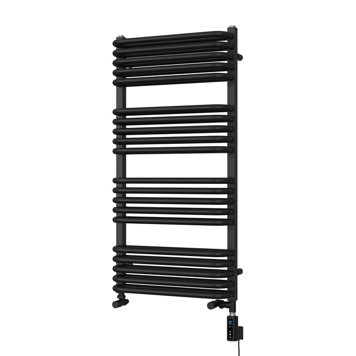 Crossmoor - Black Dual Fuel Towel Rail H1000mm x W500mm Thermostatic WIFI