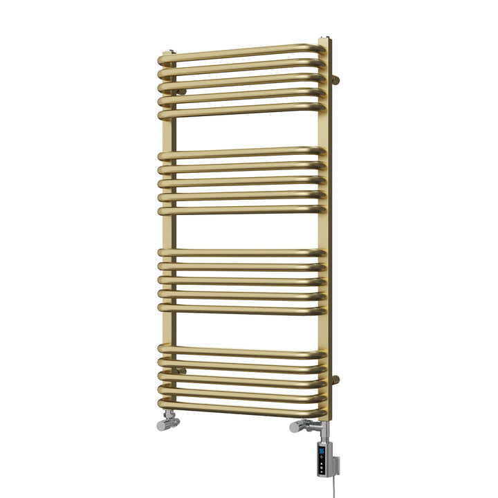 Crossmoor - Brushed Gold Dual Fuel Towel Rail H1000mm x W500mm Thermostatic WIFI