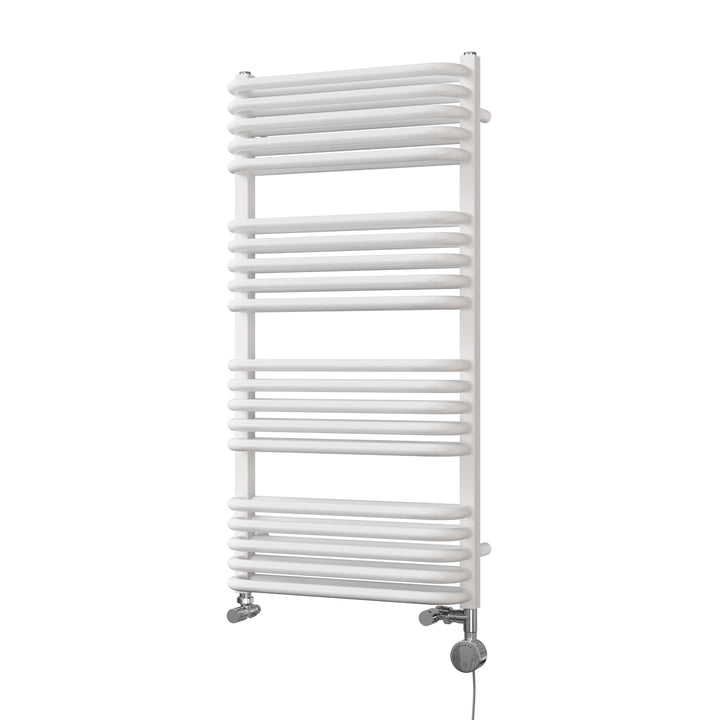 Crossmoor - White Dual Fuel Towel Rail H1000mm x W500mm Thermostatic