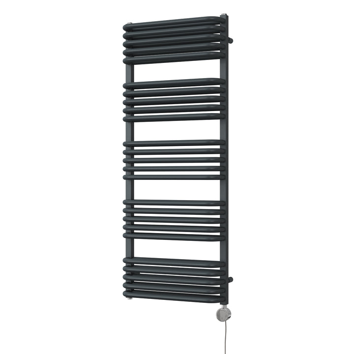 Crossmoor - Anthracite Electric Towel Rail H1269mm x W500mm 900w Thermostatic