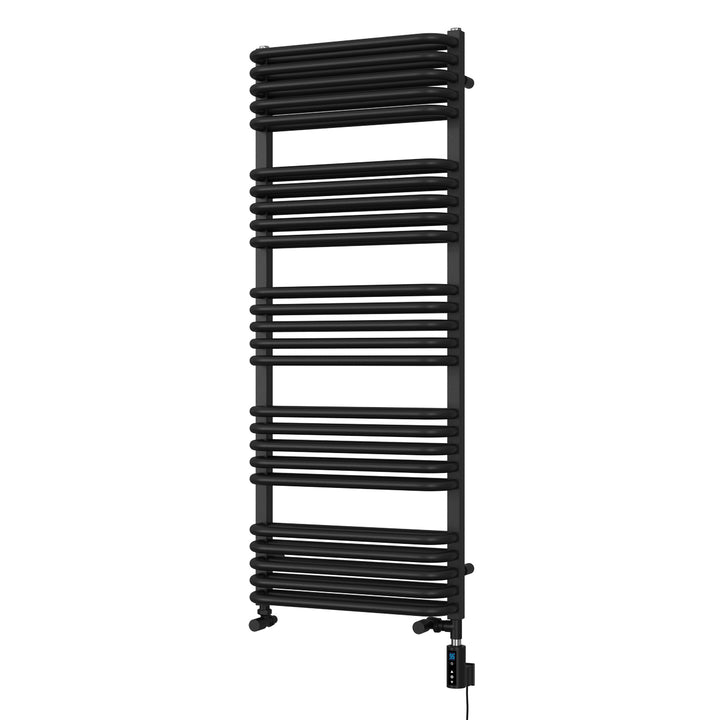 Crossmoor - Black Dual Fuel Towel Rail H1269mm x W500mm Thermostatic WIFI