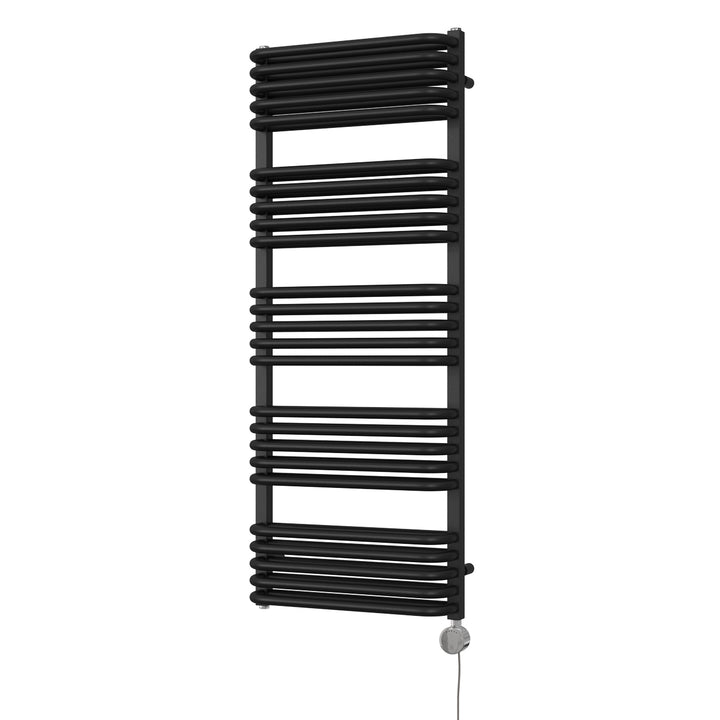 Crossmoor - Black Electric Towel Rail H1269mm x W500mm 900w Thermostatic