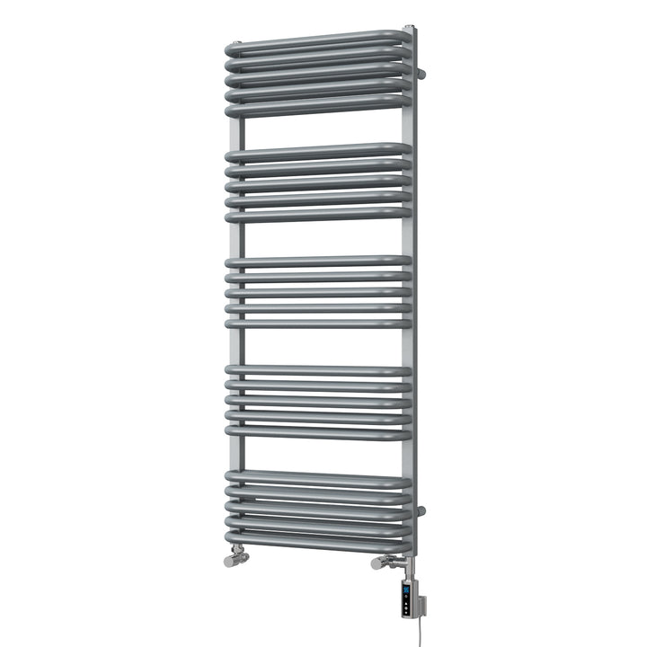 Crossmoor - Silver Dual Fuel Towel Rail H1269mm x W500mm Thermostatic WIFI