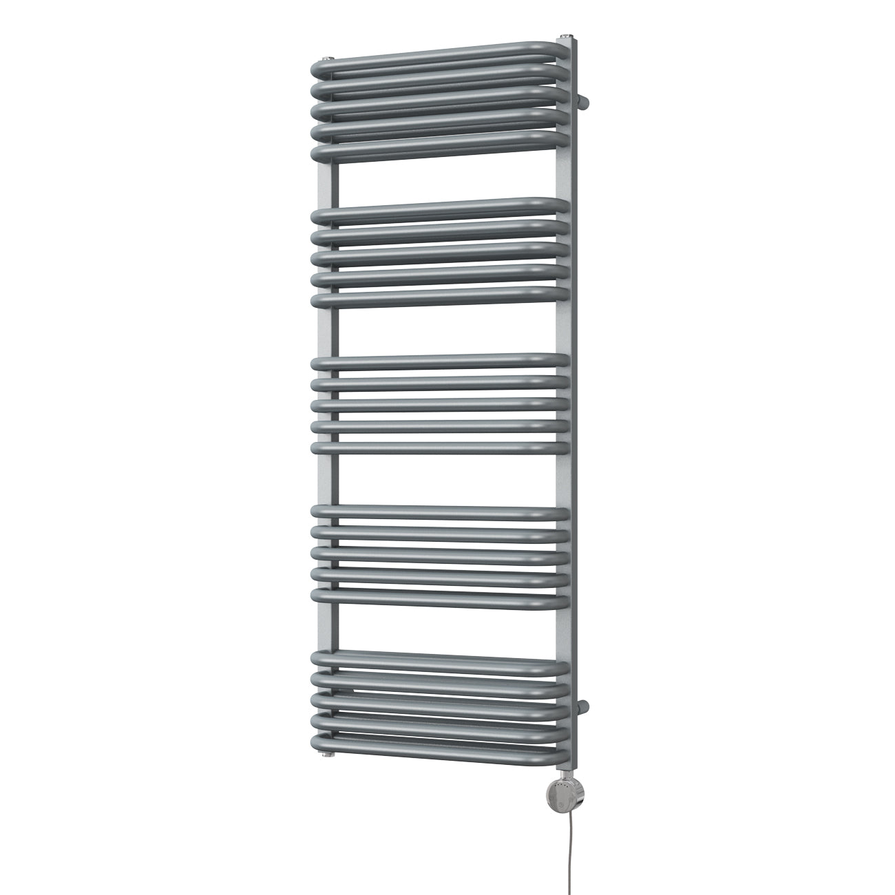 Crossmoor - Silver Electric Towel Rail H1269mm x W500mm 900w Thermostatic