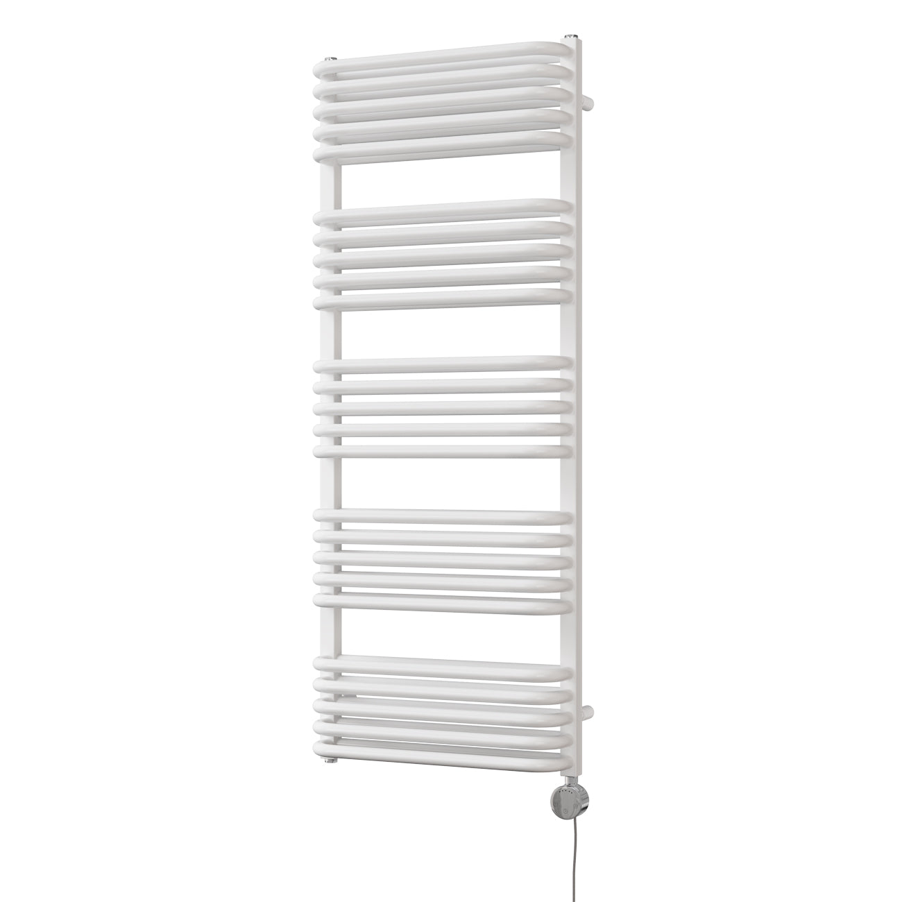 Crossmoor - White Electric Towel Rail H1269mm x W500mm 900w Thermostatic