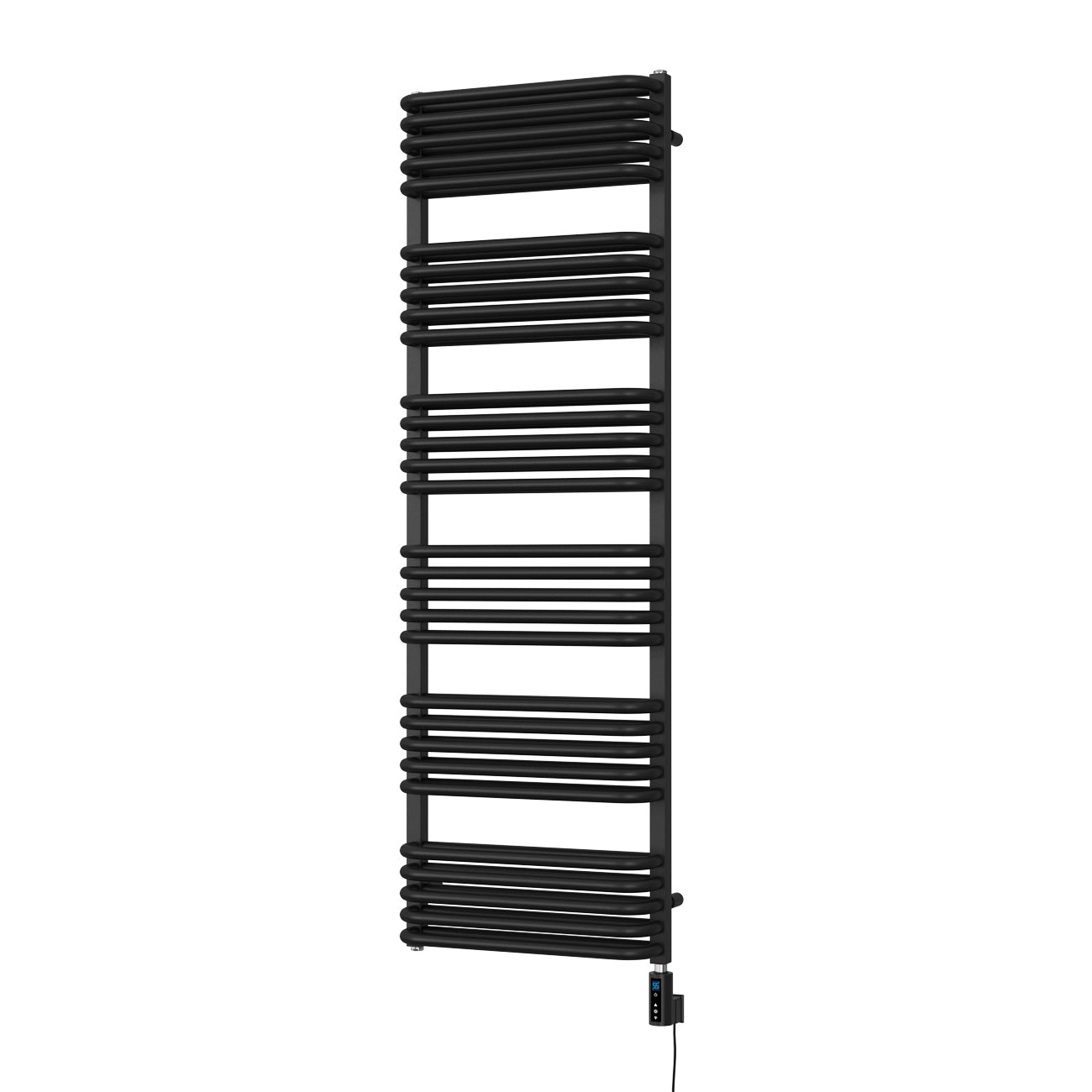 Crossmoor - Black Electric Towel Rail H1533mm x W500mm 1200w Thermostatic WIFI