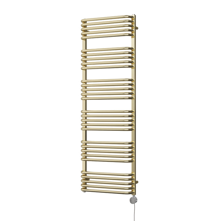 Crossmoor - Polished Gold Electric Towel Rail H1533mm x W500mm 700w Thermostatic