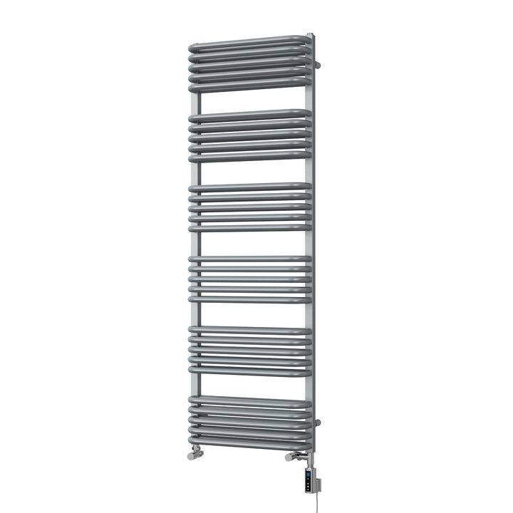 Crossmoor - Silver Dual Fuel Towel Rail H1533mm x W500mm Thermostatic WIFI