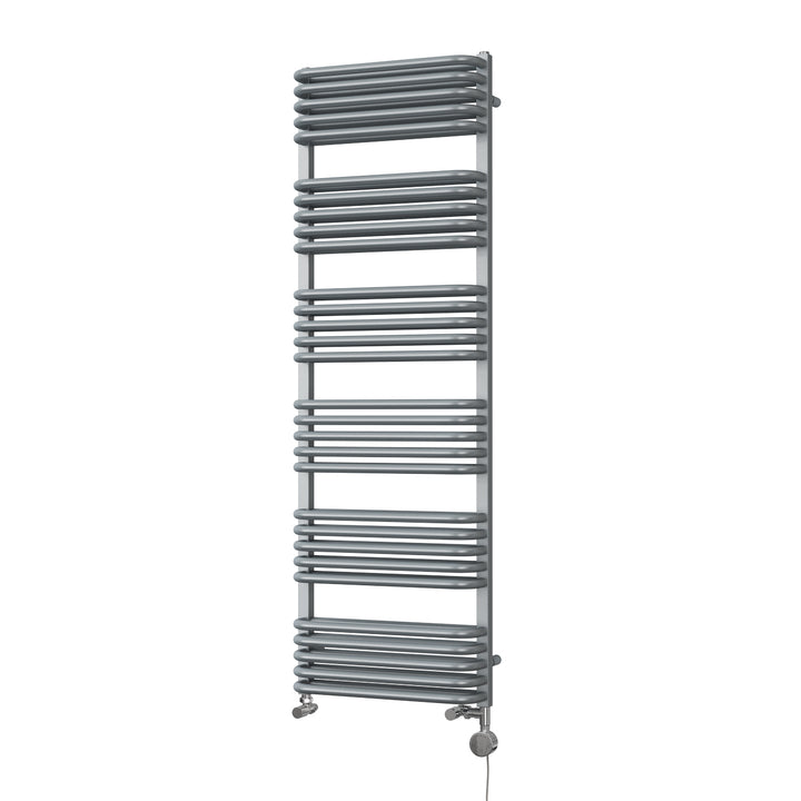 Crossmoor - Silver Dual Fuel Towel Rail H1533mm x W500mm Thermostatic