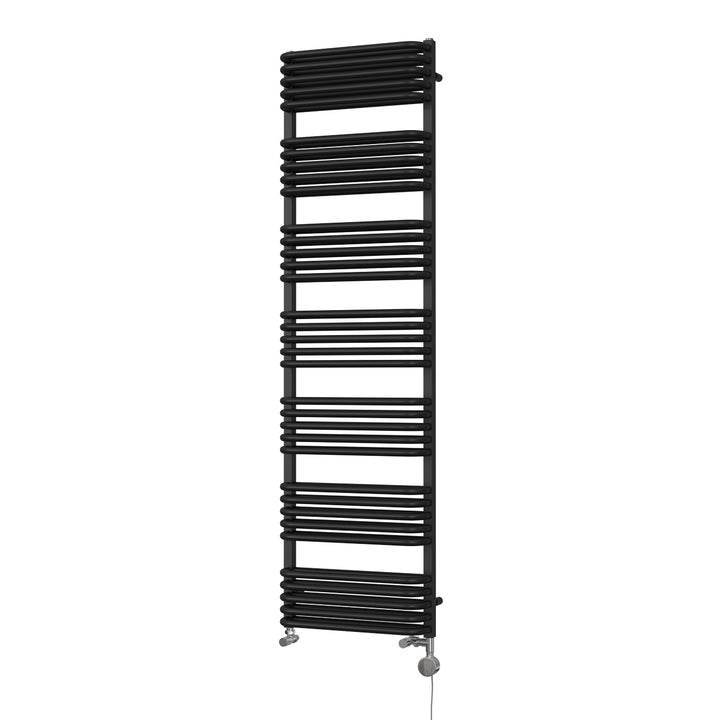 Crossmoor - Black Dual Fuel Towel Rail H1800mm x W500mm Thermostatic
