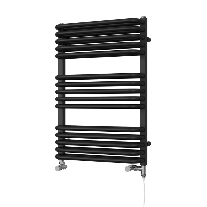 Crossmoor - Black Dual Fuel Towel Rail H736mm x W500mm Standard