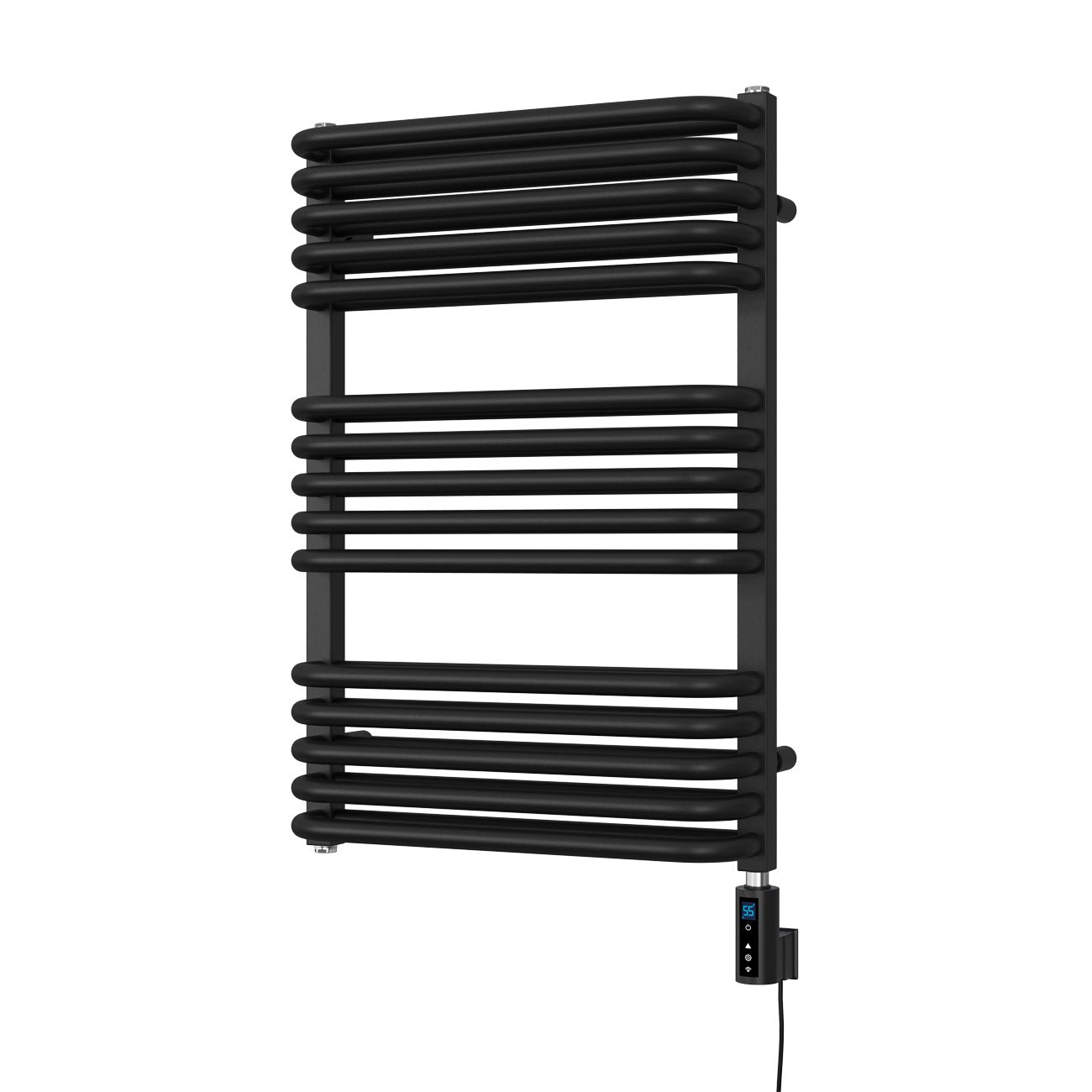 Crossmoor - Black Electric Towel Rail H736mm x W500mm 600w Thermostatic WIFI