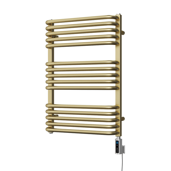Crossmoor - Brushed Gold Electric Towel Rail H736mm x W500mm 300w Thermostatic WIFI
