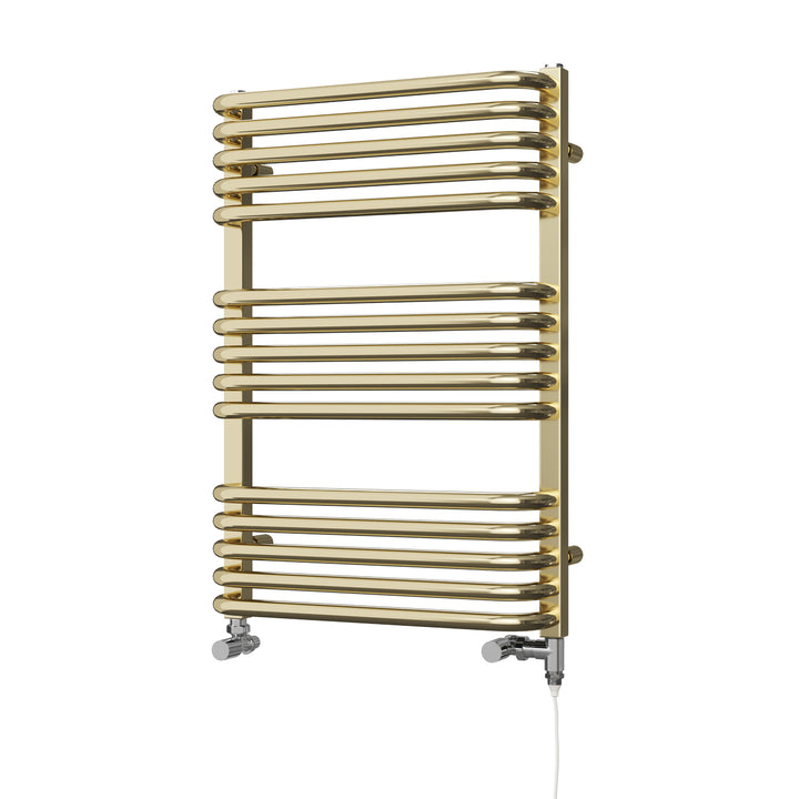 Crossmoor - Polished Gold Dual Fuel Towel Rail H736mm x W500mm Standard