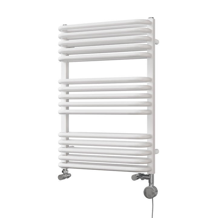 Crossmoor - White Dual Fuel Towel Rail H736mm x W500mm Thermostatic