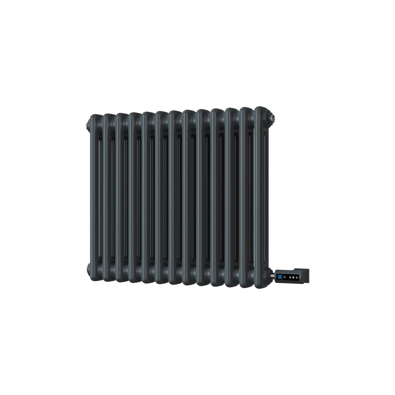 Alpha - Anthracite Column Electric Radiator H500mm x W592mm 2 Column 500w Thermostatic WIFI