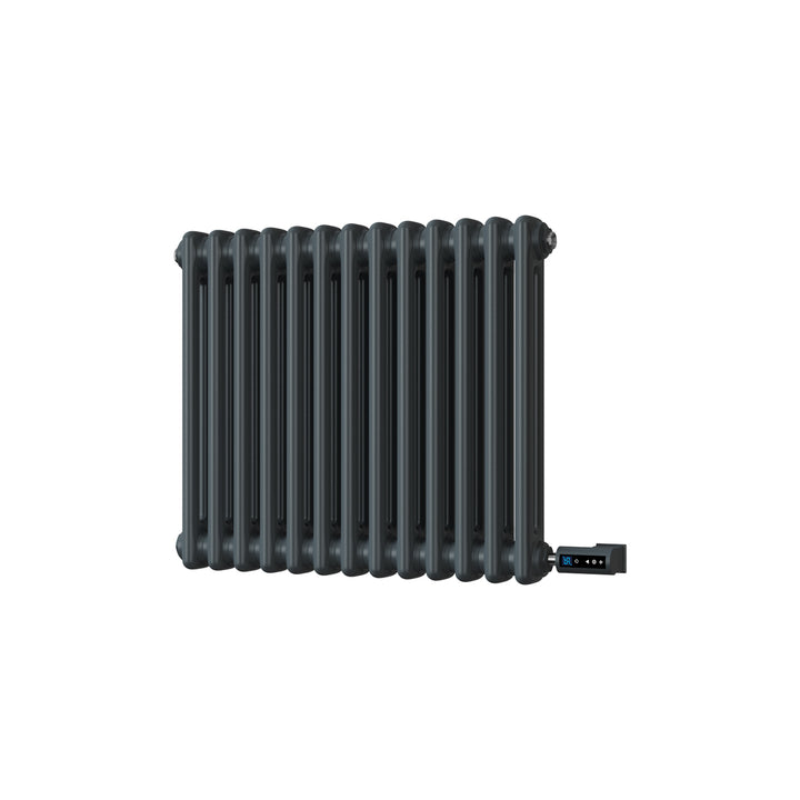 Alpha - Anthracite Column Electric Radiator H500mm x W592mm 2 Column 500w Thermostatic WIFI