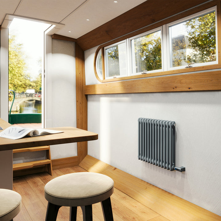 Alpha - Anthracite Column Electric Radiator H500mm x W592mm 2 Column 300w Thermostatic WIFI