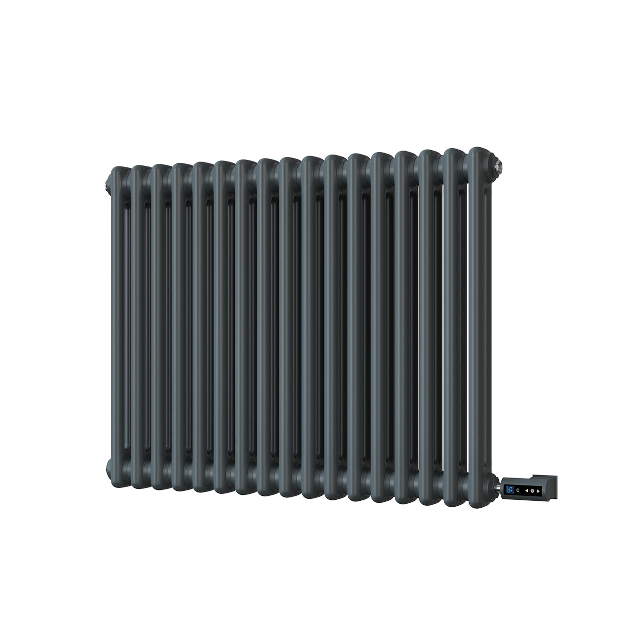 Alpha - Anthracite Column Electric Radiator H600mm x W768mm 2 Column 700w Thermostatic WIFI