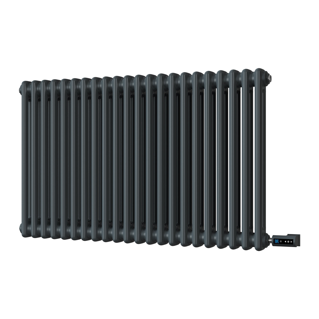 Alpha - Anthracite Column Electric Radiator H600mm x W988mm 2 Column 900w Thermostatic WIFI
